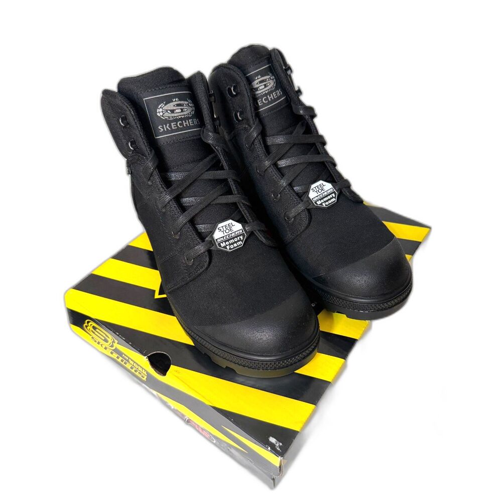 Women's Skechers Work, Rotund -Darragh boot Black Steel Toe Size 11
